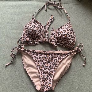 Pink Cheetah Bikini Set